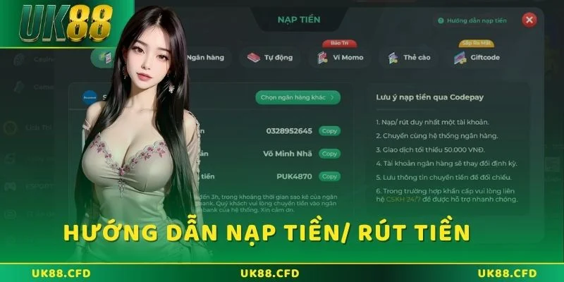 Hướng dẫn nạp tiền/ Rút tiền